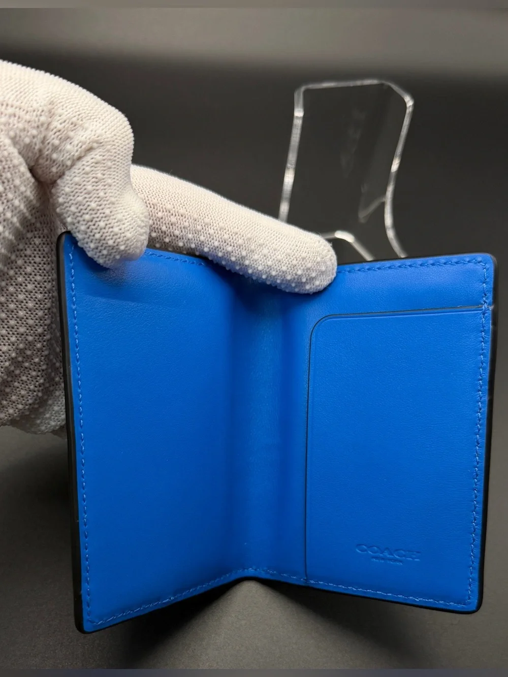 Coach Blue Signature Card Case Wallet